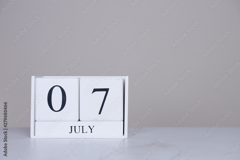 July Date Cube White Background July Date Cube White Background