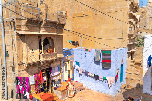 Jaisalmer/India-13.07.2019:Women drying her wet clothes