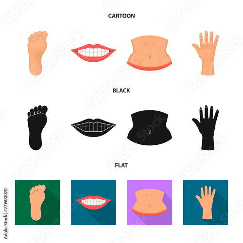 Vector design of body and part logo. Collection of body and anatomy stock symbol for web.