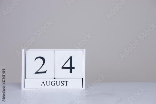 August Date Cube White Background