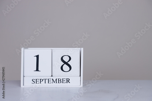 September Date Cube White Background