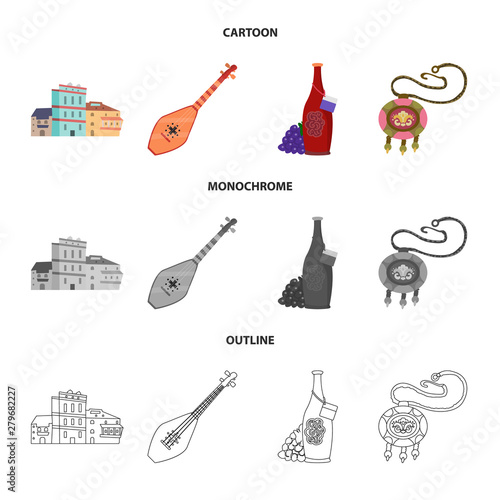 Vector design of culture and sightseeing sign. Set of culture and originality vector icon for stock.