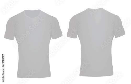 Grey tight t shirt. vector illustration