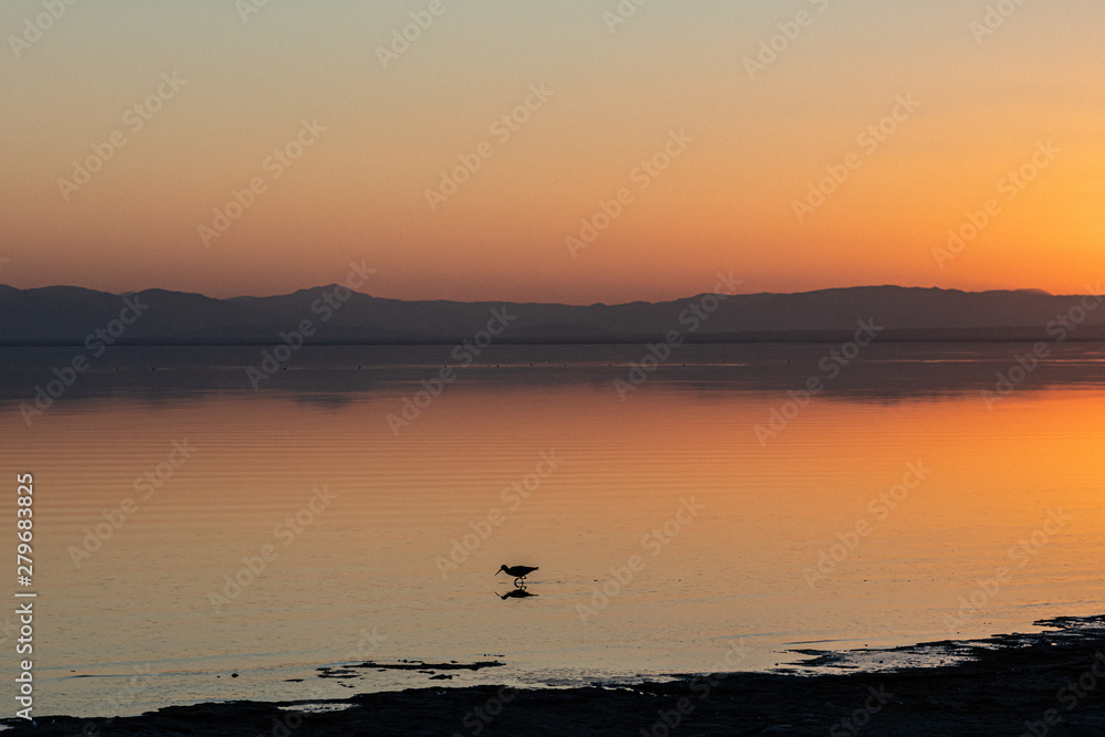 Sunset at the Salton Sea, California