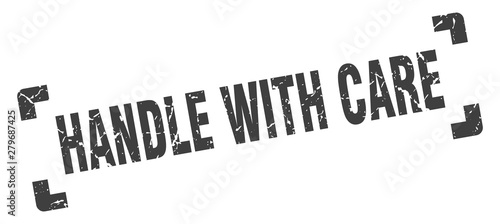 handle with care stamp. handle with care square grunge sign. handle with care