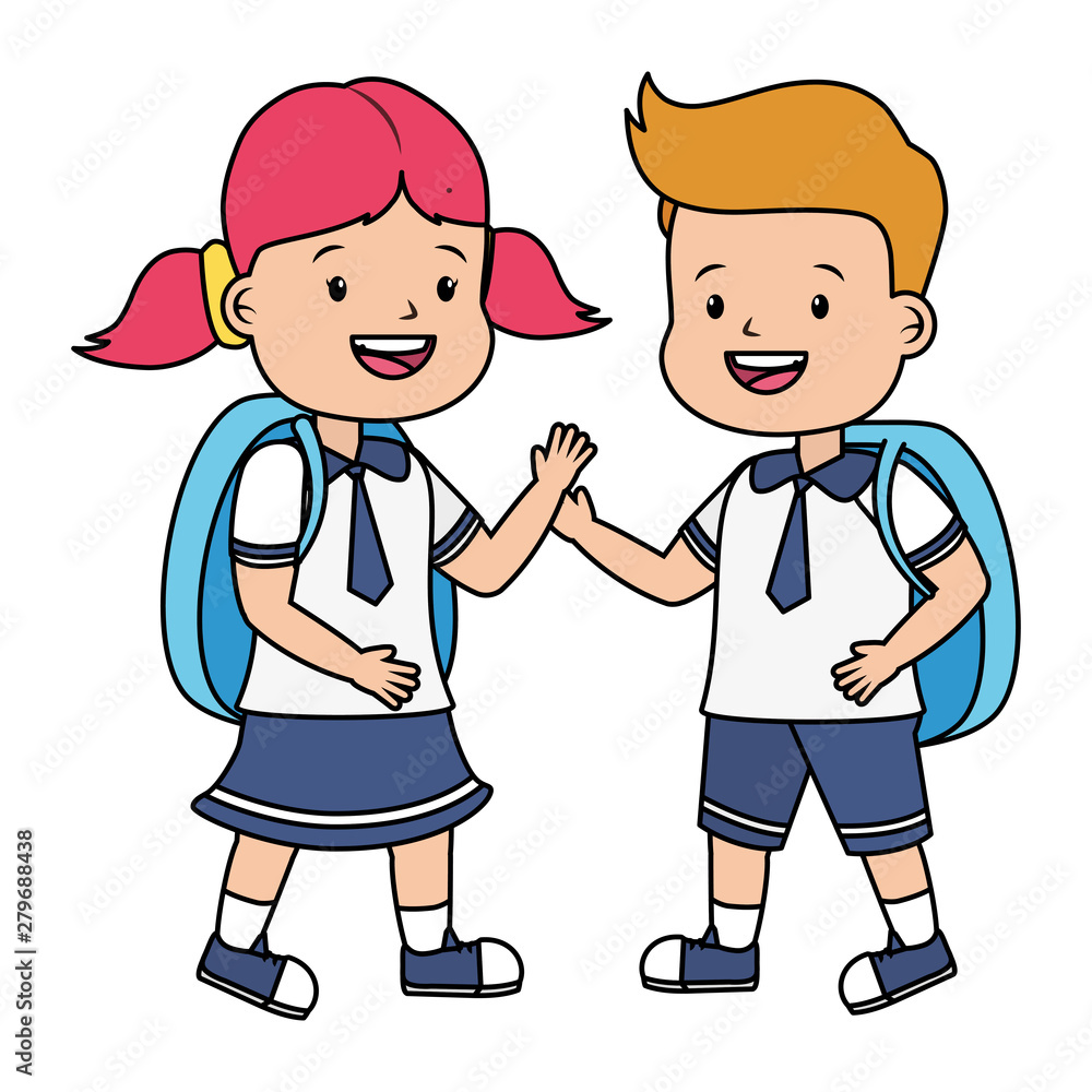 students with backpack back to school