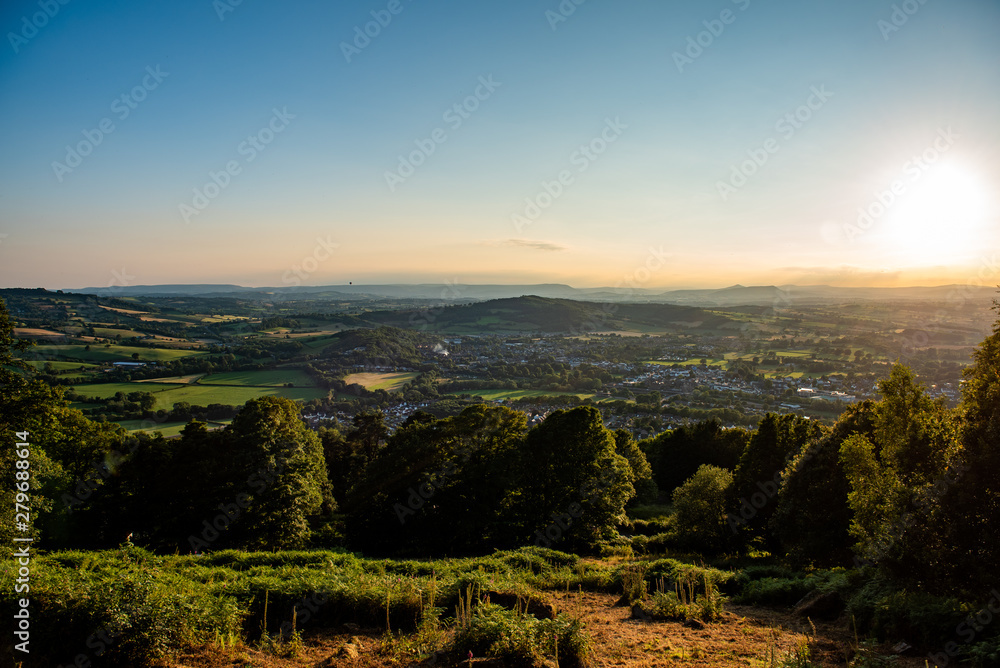 Picturesque sunset photo of Monmouth, Wales 