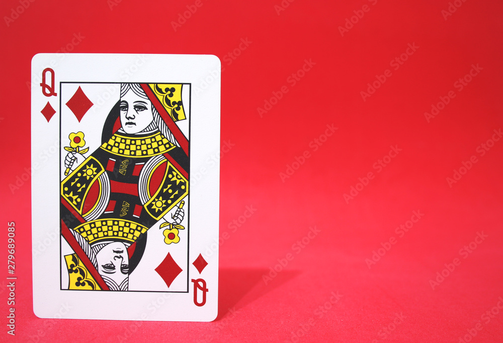POKER LADY OVER RED