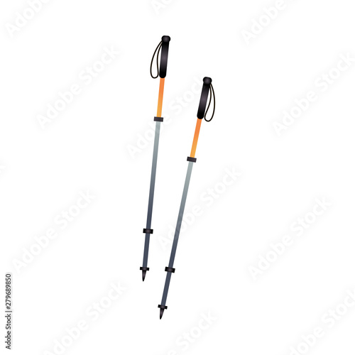 Metal nordic walking sticks, sport at free time