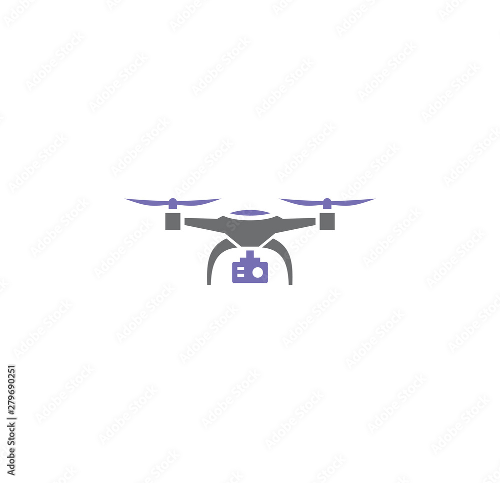 Drone related icon on background for graphic and web design. Simple illustration. Internet concept symbol for website button or mobile app.