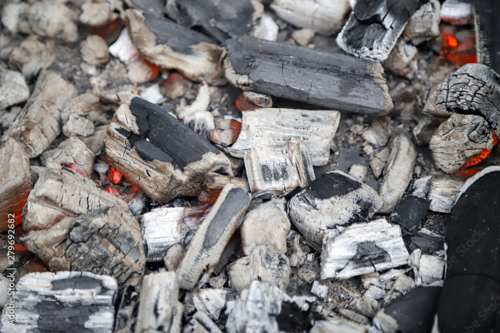 Closeup of burning charcoal as a background Closeup of burning charcoal as a background