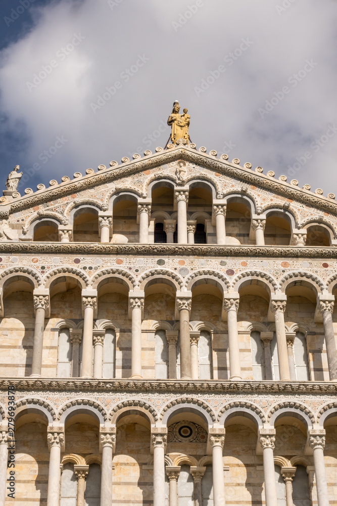 Architectural details of the Duomo (cathedral) of Pisa. Tuscany, Italy