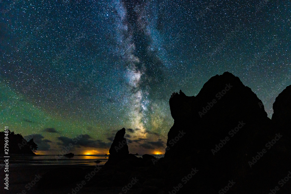 Milky Way over Ruby Beach in Olympic National Park