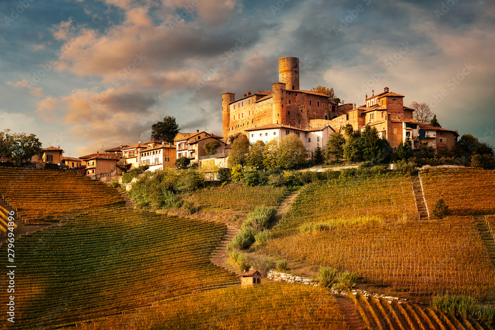 Castiglione Faletto, village in Barolo wine region, Langhe, Piedmont, Italy