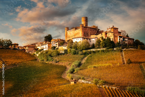 Castiglione Faletto, village in Barolo wine region, Langhe, Piedmont, Italy photo