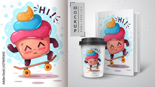 Skate cake - mockup for your idea