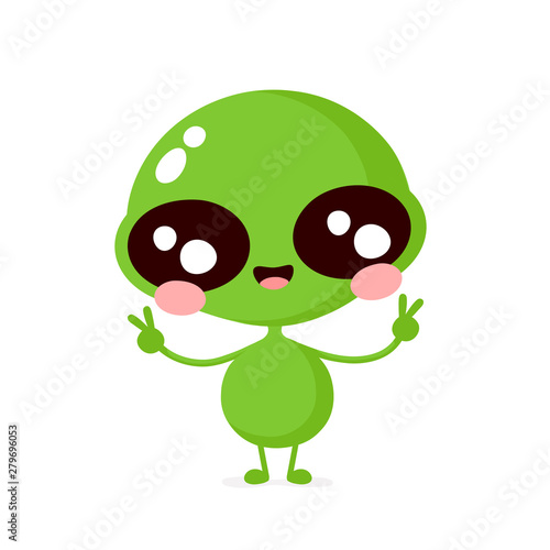 Cute happy smiling friendly alien 