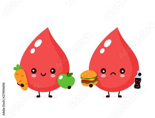 Cute sad unhealthy blood drop 