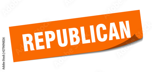 republican sticker. republican square isolated sign. republican