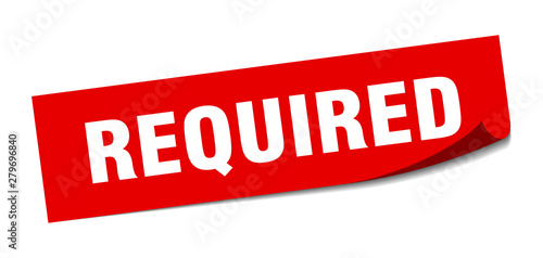 required sticker. required square isolated sign. required