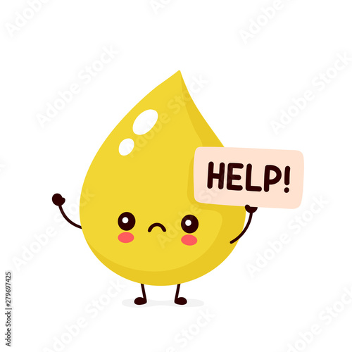 Sad sick urine drop asks for help 