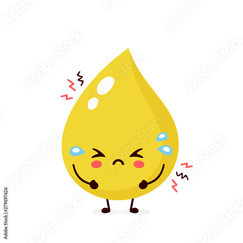 Cute sad unhealthy urine drop 