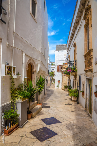 Narrow Street Of Locorotondo - Bari, Italy