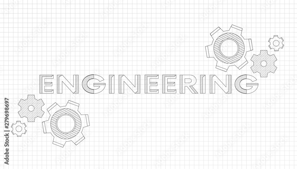 Mechanical engineering drawings. Technical drawing.Abstract Technology Background.ENGINEERING - science, technology, engineering, mathematics education concept typography design.geometric parts. Mechanical engineering drawings. Technical drawing.Abstract Technology Background.ENGINEERING - science, technology, engineering, mathematics education concept typography design.geometric parts.