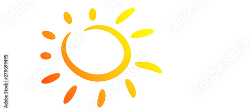 estate, sole, vettoriale, icona, stilizzato, 