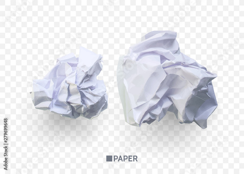 Crumpled paper ball. isolated on transparent background. vector illustration for businnes concept, banner, web site and other