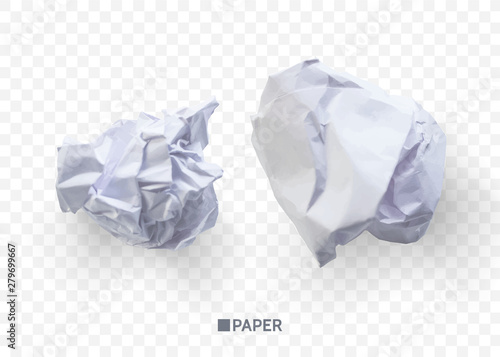 Crumpled paper ball. isolated on transparent background. vector illustration for businnes concept, banner, web site and other