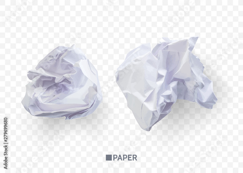 Crumpled paper ball. isolated on transparent background. vector illustration for businnes concept, banner, web site and other