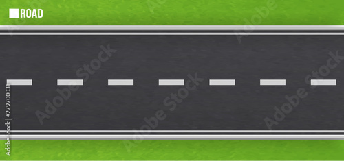 straight asphalt road. road background,asphalt texture.restrictive bands, road markings, greens, grass on the roadside. vector