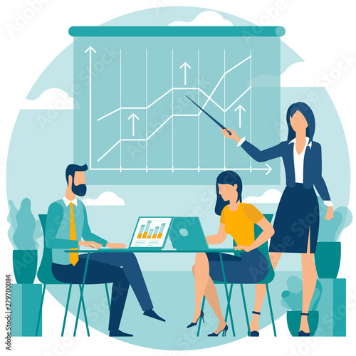 Flat design business process concept