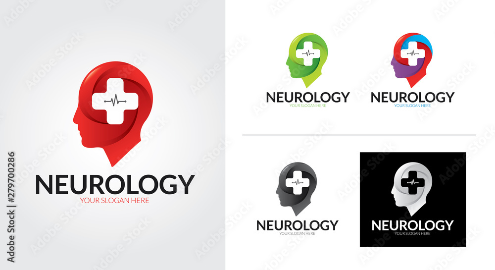Neurology creative and minimalist logo template Set
