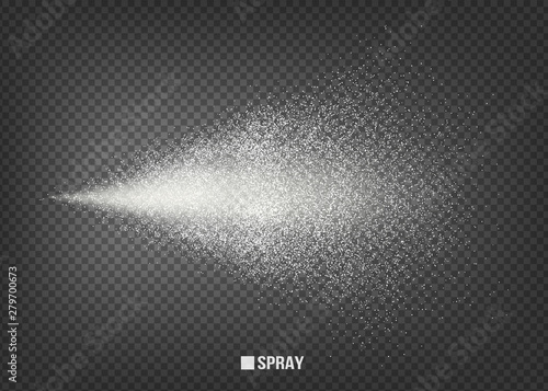 Airy water spray.Mist.Sprayer fog isolated on black transparent background. Airy spray and water hazy mist clean illustration.Vector for your design, advertising, brochures and rest