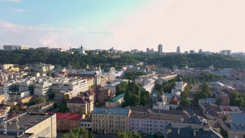 Podol, Kiev, Ukraine, aerial view, raw Podol, Kiev, Ukraine, aerial view, raw