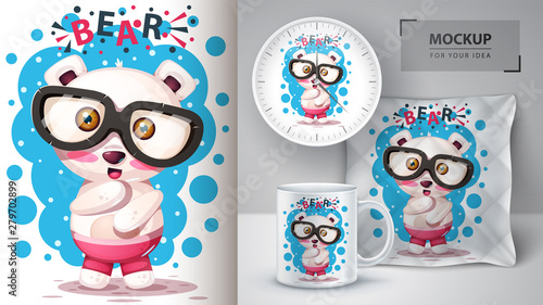 Cute polar bear - mockup for your idea