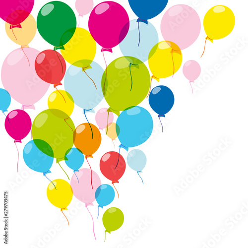 Colorful multicolored balloons. Isolated on white background. Vector