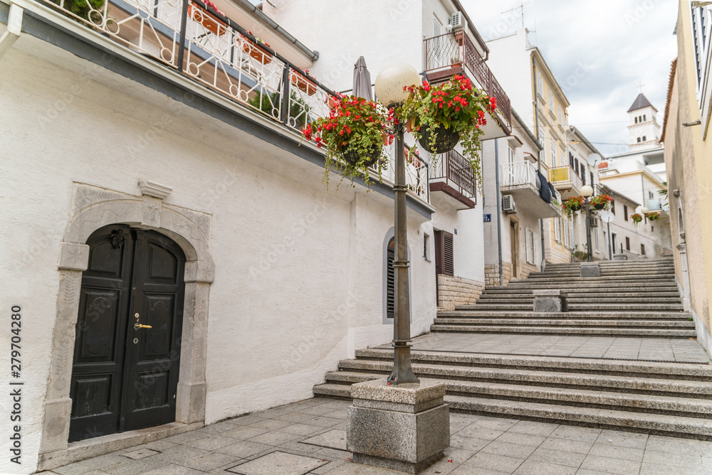 Stairs in the city of crikvenica architecture