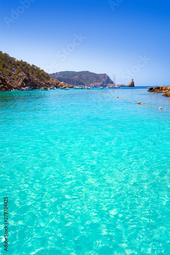 Cala Benirras beach of Ibiza in Sant Joan
