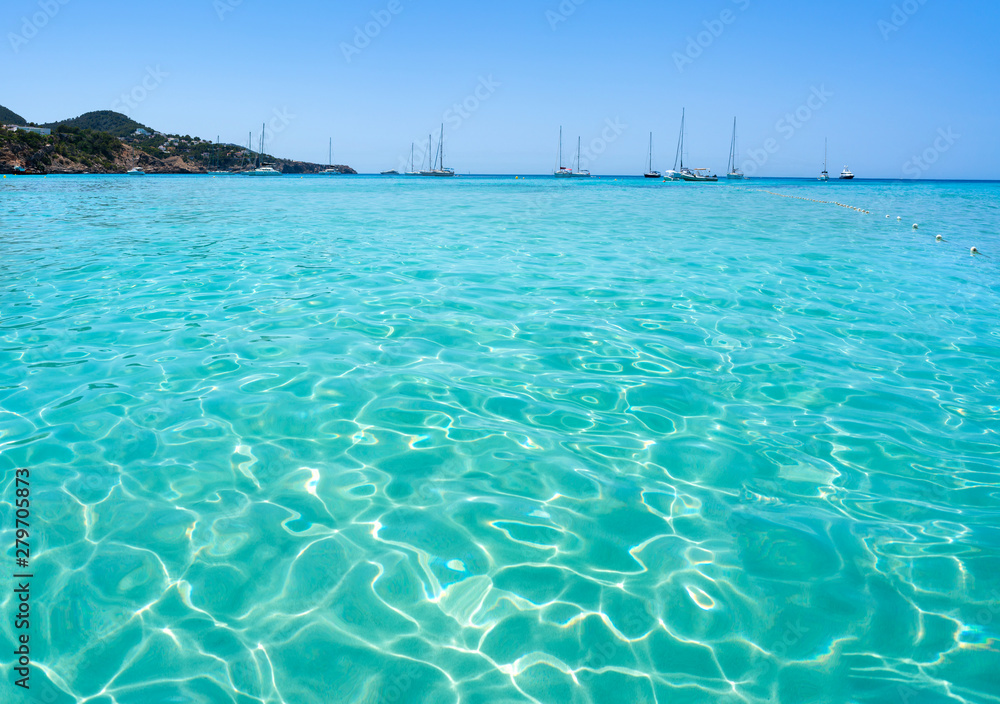 Ibiza Cala Tarida beach in Balearic Islands