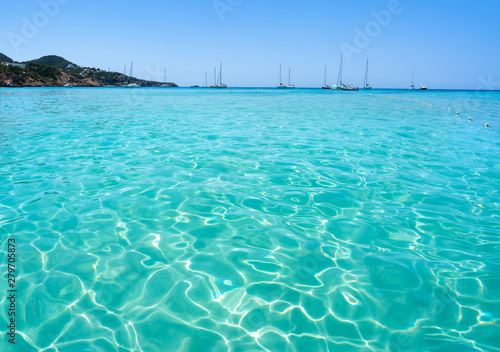 Ibiza Cala Tarida beach in Balearic Islands