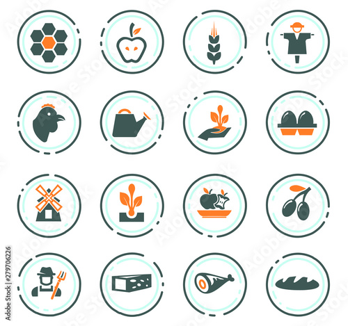 Agriculture and farming icons set © lisess