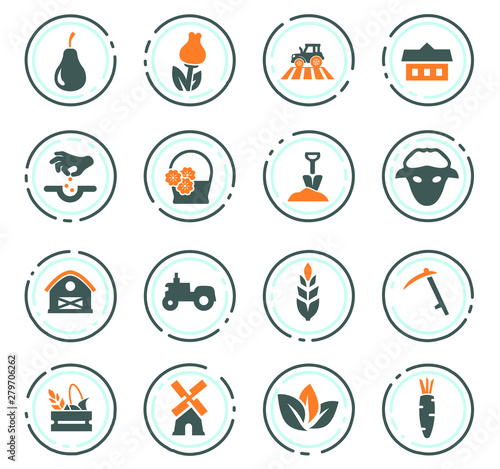 Agricultural icons set