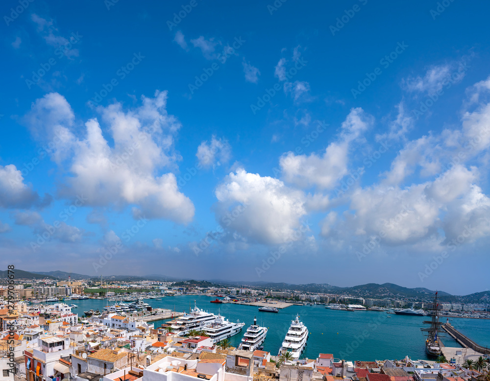 Ibiza Eivissa skyline from Dalt Vila in Balearics