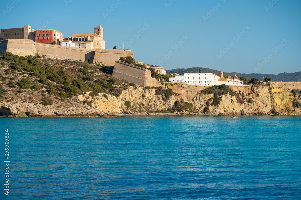Ibiza Eivissa Castle and skyline in Balearics
