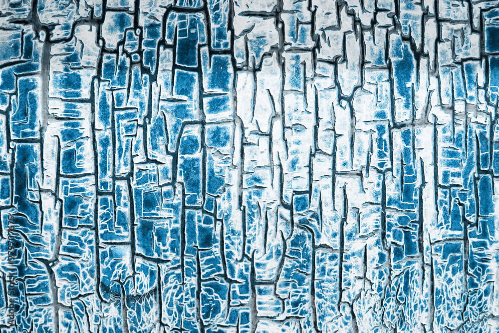 Obraz premium Cracks grunge background. Abstract blue background