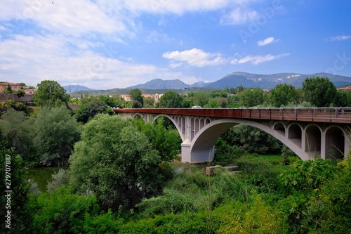 BESALU, SPAIN: Landscape of the medieval village in Besalu, Spain. Besalu is a famous medieval village in Girona, Spain.