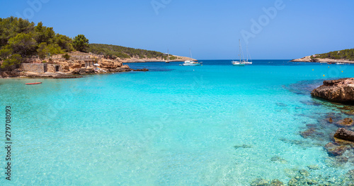 Ibiza Portinatx Arenal Petit beach in Balearics © lunamarina